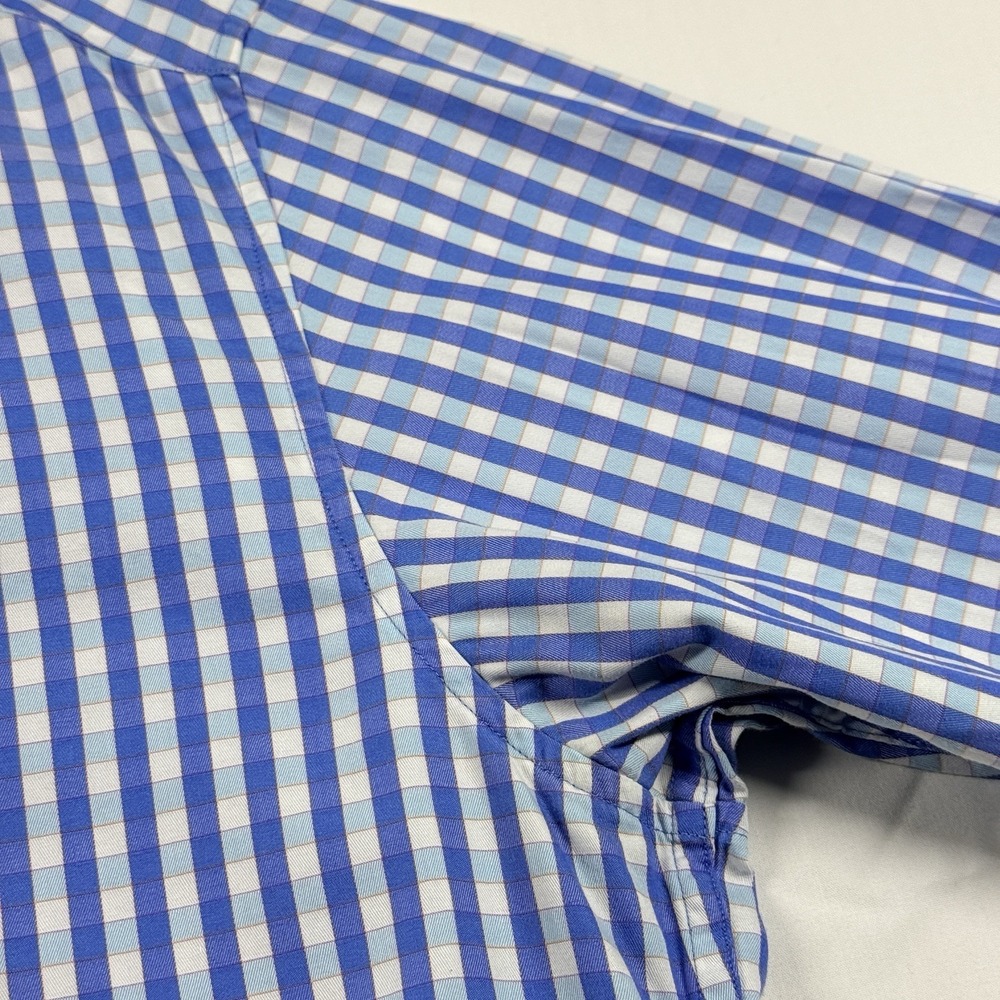 Robert Graham X Flip Cuff Button Shirt Blue Gingham Check Men's L‎ Cotton - Picture 15 of 16